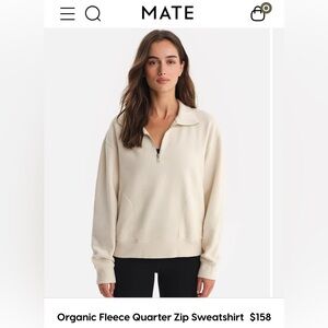 MATE The Label Organic Fleece Quarter Zip Sweatshirt - Pebble - XL